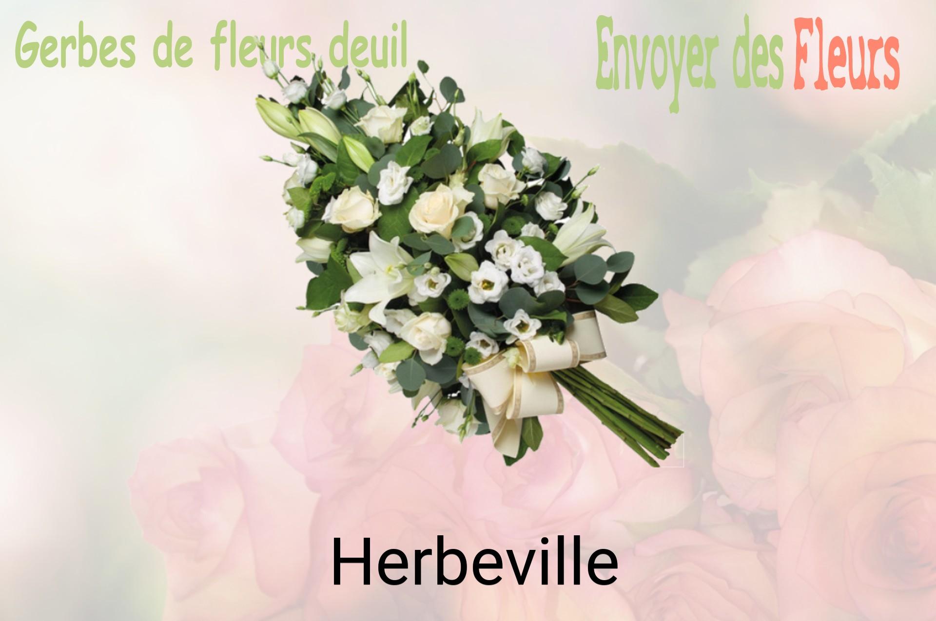 Gerbe de fleurs de deuil livrée à Herbeville
